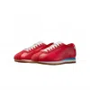 Nike Cortez Decon Suede-trimmed Perforated Leather Sneakers In Red