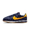 Nike Women's Cortez Textile Shoes In Midnight Navy/gold/blue Void