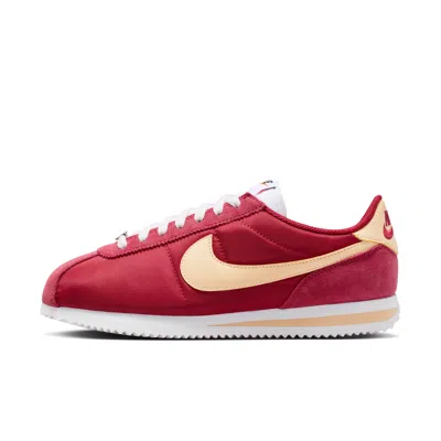 Nike Cortez Suede-panel Sneakers In Burgundy