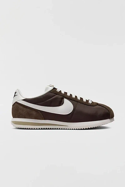 Nike Women's Cortez Textile Sneaker In Baroque Brown/sail/khaki, Women's At Urban Outfitters In Multi