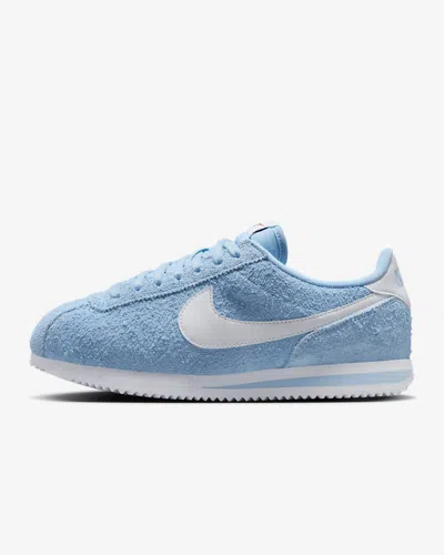 Nike Women's Cortez Vintage Suede Aluminum In Blue/white