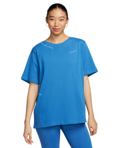 Nike Women's Cotton Sportswear Essential T-shirt In Blue