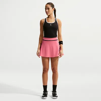 Nike Court Advantage Dri-fit High Waist Tennis Skort In Pink