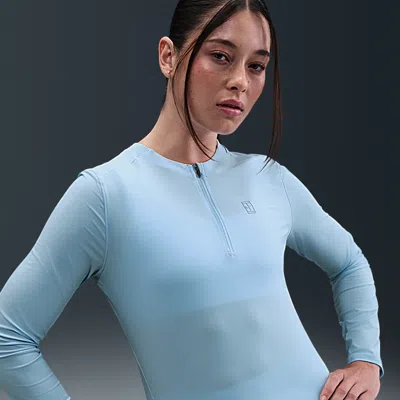 Nike Women's Court Advantage Dri-fit Mid-layer Tennis Top In Blue