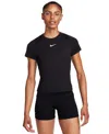 Nike Women's Court Advantage Dri-fit Short-sleeve Top In Black,whit