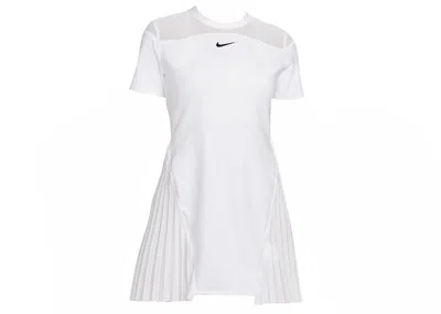 Pre-owned Nike Women's Court Drifit Slam Tennis Dress In White
