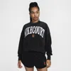 Nike Court Phoenix Fleece Over Oversized Heritage Sweatshirt Black/flat Pewter/white In Black