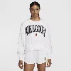 Nike Women's Court Heritage Over-oversized Crew-neck Graphic Tennis Sweatshirt In White