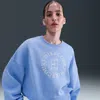 Nike Women's Court Heritage Phoenix Fleece Over-oversized Crew-neck Sweatshirt In Blue