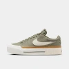 Nike Women's Court Legacy Lift Platform Casual Sneakers From Finish Line In Light Army/sail/flax/dark Stucco 