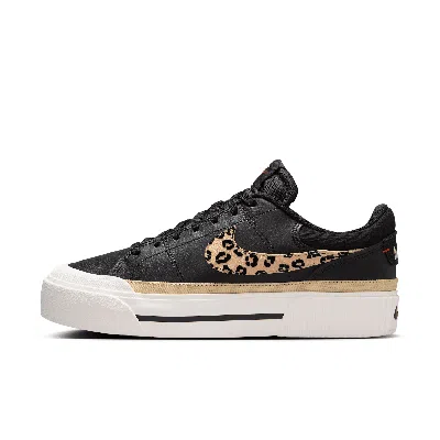 Nike Women's Court Legacy Lift Shoes In Black