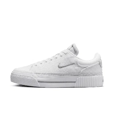 Nike Women's Court Legacy Lift Shoes In Summit White/light Smoke Grey/white/phantom 