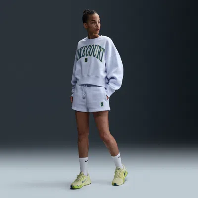 Nike Women's Court Phoenix Fleece High-waisted Loose Shorts In Grey