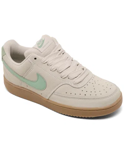 Nike Women's Court Vision Low Casual Sneakers From Finish Line In Red