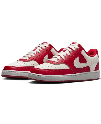 Nike Women's Court Vision Low Next Nature Casual Sneakers From Finish Line In University Red,sail