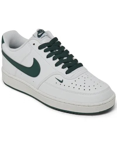 Nike Women's Court Vision Low Next Nature Casual Sneakers From Finish Line In White,stadium Green,sail