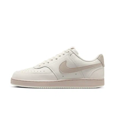 Nike Women's Court Vision Low Suede Shoes In White