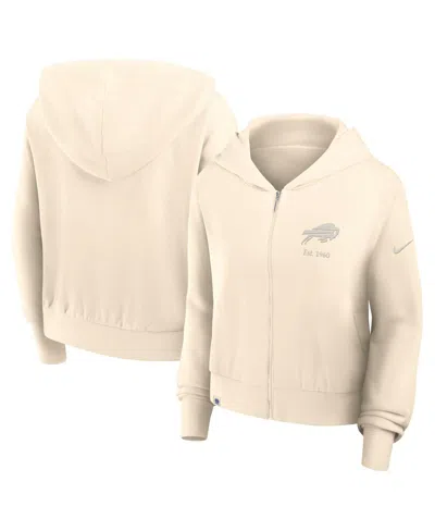 Nike Women's Cream Buffalo Bills Glory Cropped Full-zip Hoodie In Pink