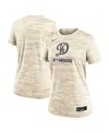 Nike Cream Los Angeles Dodgers Authentic Collection City Connect Velocity Performance T-shirt In Cream