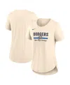 Nike Women's Cream Los Angeles Dodgers City Connect Lockup Tri-blend T-shirt In Cream
