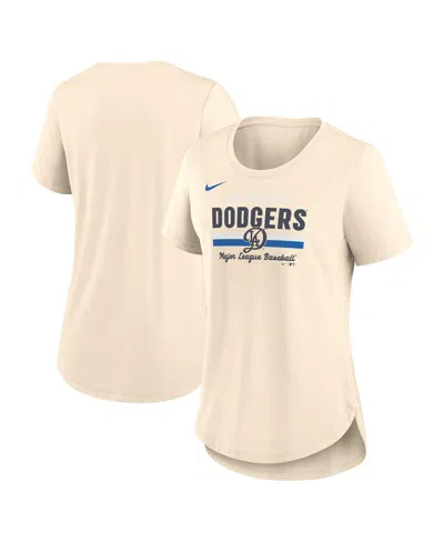 Nike Women's Cream Los Angeles Dodgers City Connect Lockup Tri-blend T-shirt