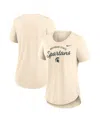 Nike Women's Cream West Virginia Mountaineers Script Logo Tri-blend T-shirt In Cream