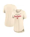 Nike Women's Cream Ohio State Buckeyes Script Logo Tri-blend T-shirt In Cream