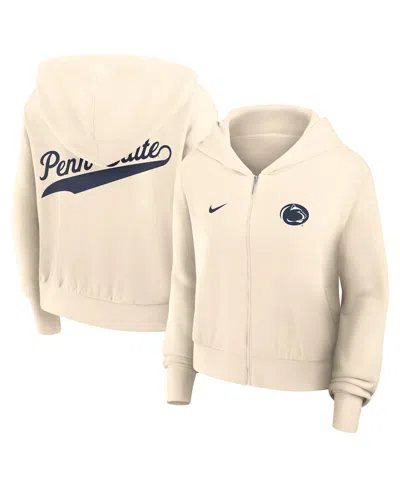Nike Women's Cream Penn State Nittany Lions Chill Full-zip Hoodie