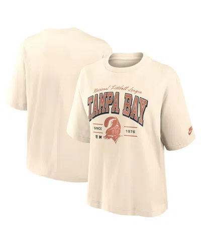 Nike Women's Cream Tampa Bay Buccaneers Vintage Mod Boxy T-shirt In Neutral