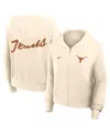 Nike Cream Texas Longhorns Cropped Chill Full-zip Hoodie In White