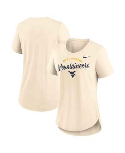Nike Women's Cream West Virginia Mountaineers Script Logo Tri-blend T-shirt