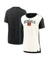 Nike Women's Cream/black Cincinnati Bengals Wordmark Tri-blend T-shirt In Cream,black