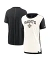 Nike Women's Cream/black New Orleans Saints Wordmark Tri-blend T-shirt In Cream,black