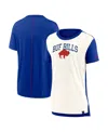 Nike Women's Cream/royal Buffalo Bills Wordmark Tri-blend T-shirt In Cream,royal