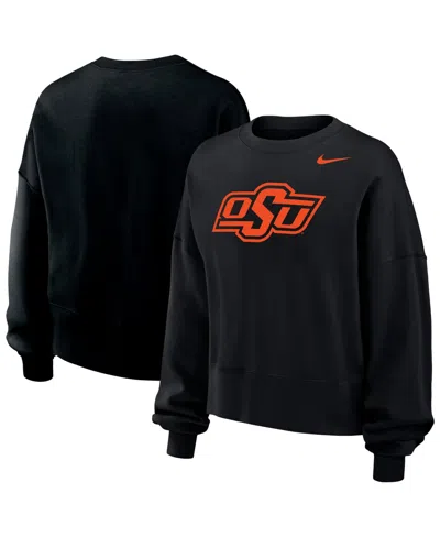 Nike Women's Crewneck Oversized-fit Sweatshirt In Black