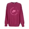 Nike Women's Crewneck Sweatshirt Sportswear Fleece Oversized Utility Crewneck Rosewood In Rosewood