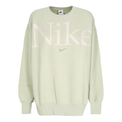 Nike Women's Crewneck Sweatshirt W Sportswear Phoenix Fleece Oversized Logo Crewneck Olive Aura/lt Orewoo