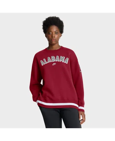Nike Women's Crimson Alabama Crimson Tide Oversized Legacy Phoenix Sweatshirt In Burgundy