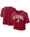 Nike Crimson Alabama Crimson Tide Power Pursuit Athletic Prep Arch Performance Cropped T-shirt In Brown