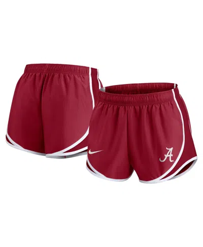 Nike Women's Crimson Alabama Crimson Tide Primetime Tempo Performance Shorts In Crimson,white