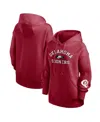 Nike Women's Crimson Oklahoma Sooners Oversized Legacy Phoenix Foundational Stack Pullover Hoodie In Crimson