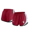 Nike Women's Crimson Oklahoma Sooners Spring Break Tempo Performance Shorts In Crimson,white