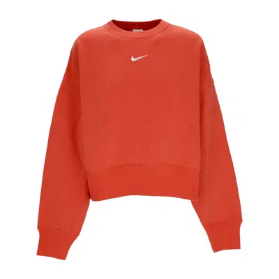 Nike Women's Cropped Crewneck Sweatshirt W Sportswear Phoenix Fleece Over-oversized Crewneck Mantra Orang In Orange