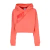 Nike Women's Cropped Hoodie Sportswear Fleece Pullover Crop Hoodie Magic Ember In Red