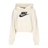 Nike Women's Cropped Hoodie W Sportswear Club Fleece Graphic Oversized Crop Hoodie Coconut Milk/black