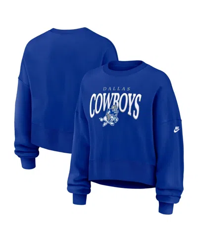 Nike Women's Dallas Cowboys Phoenix Fleece Oversized Sweatshirt In Blue
