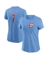 Nike Women's Dansby Swanson Baby Blue Chicago Cubs Fuse Name Number T-shirt In Light Blue