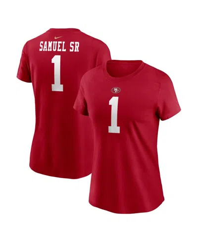 Nike Women's Deebo Samuel Sr Scarlet San Francisco 49ers Player Name Number T-shirt