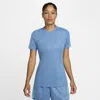 Nike Women's Dri-fit Academy Short-sleeve Soccer Top In Blue