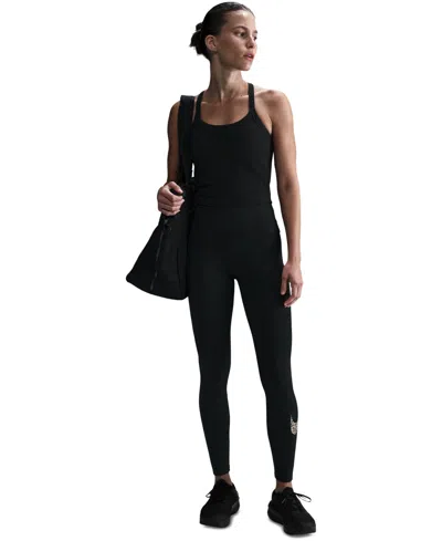 Nike Women's Dri-fit High-rise Leopard Tights In Black,sesa